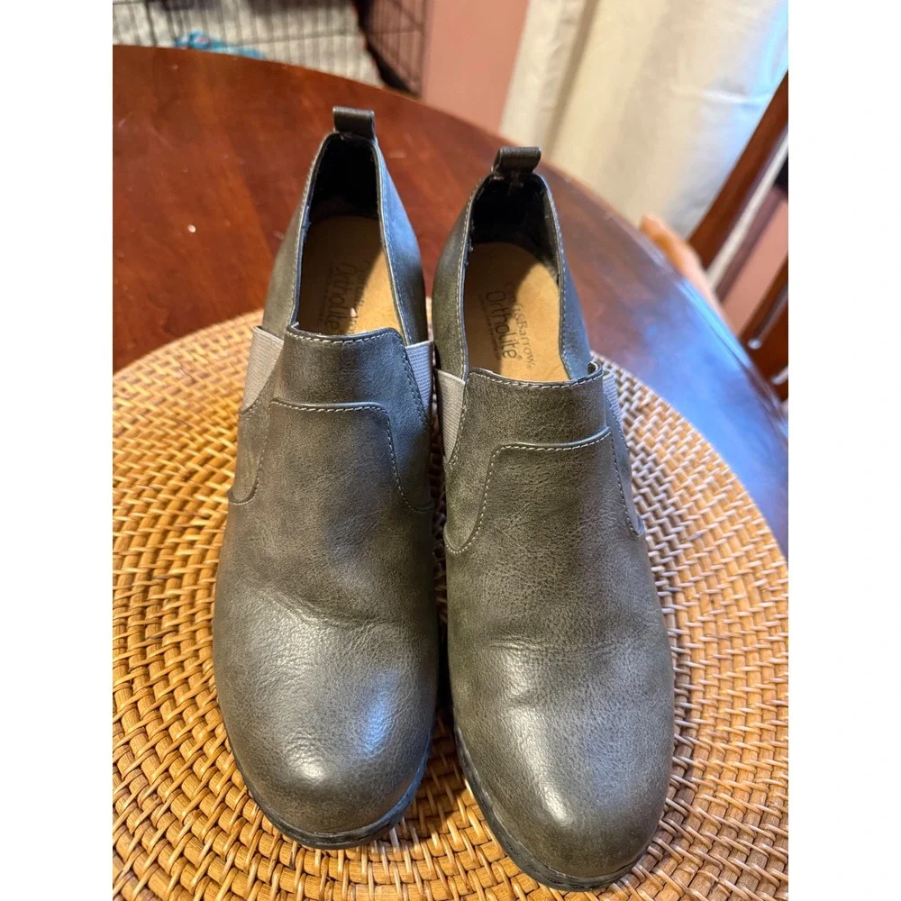 Croft & Barrow Ortholite Olive Green Wedge Ankle Boots Womens 8 Round Toe Bootie